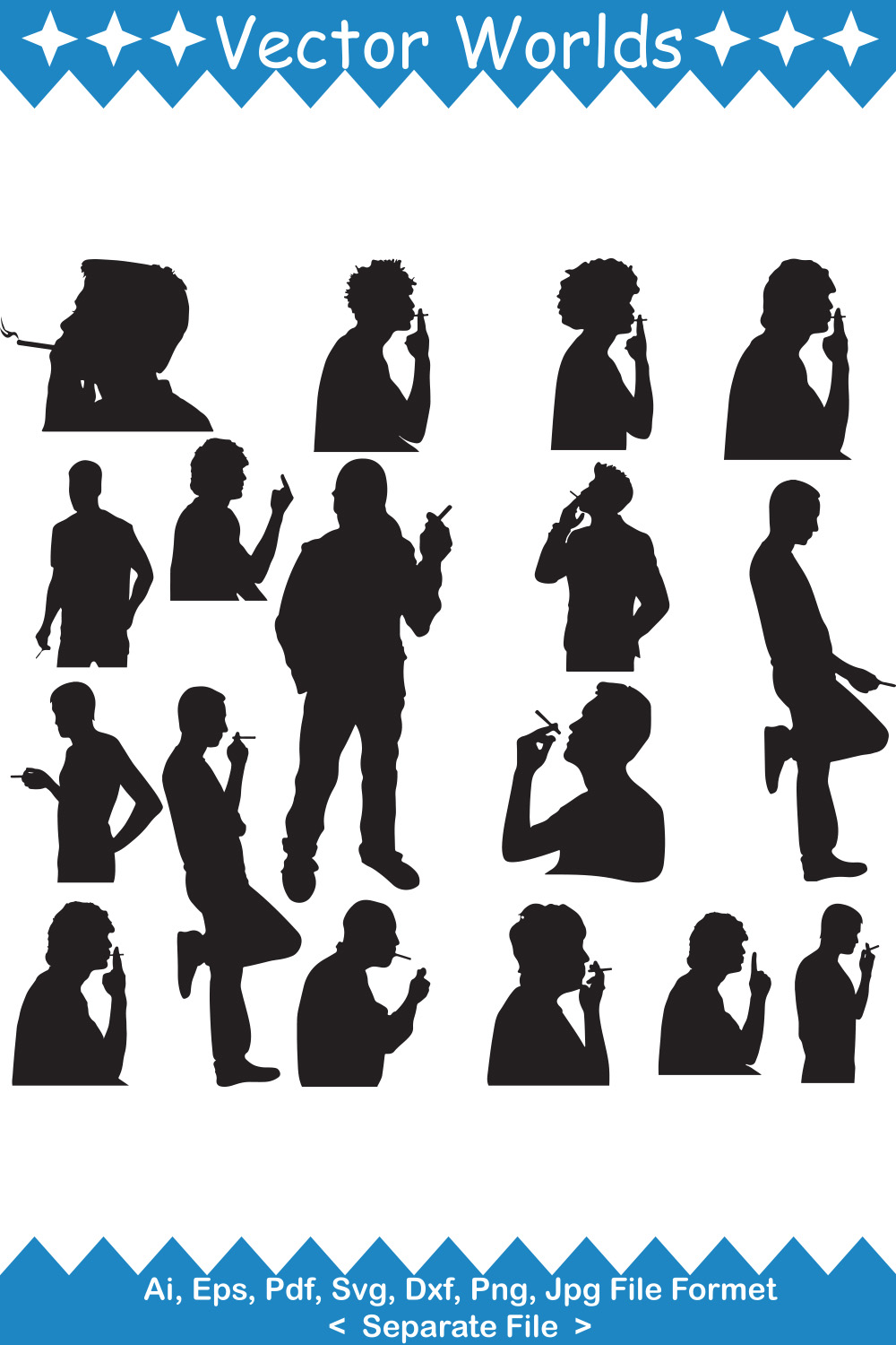 Smoking Boy SVG Vector Design pinterest preview image.