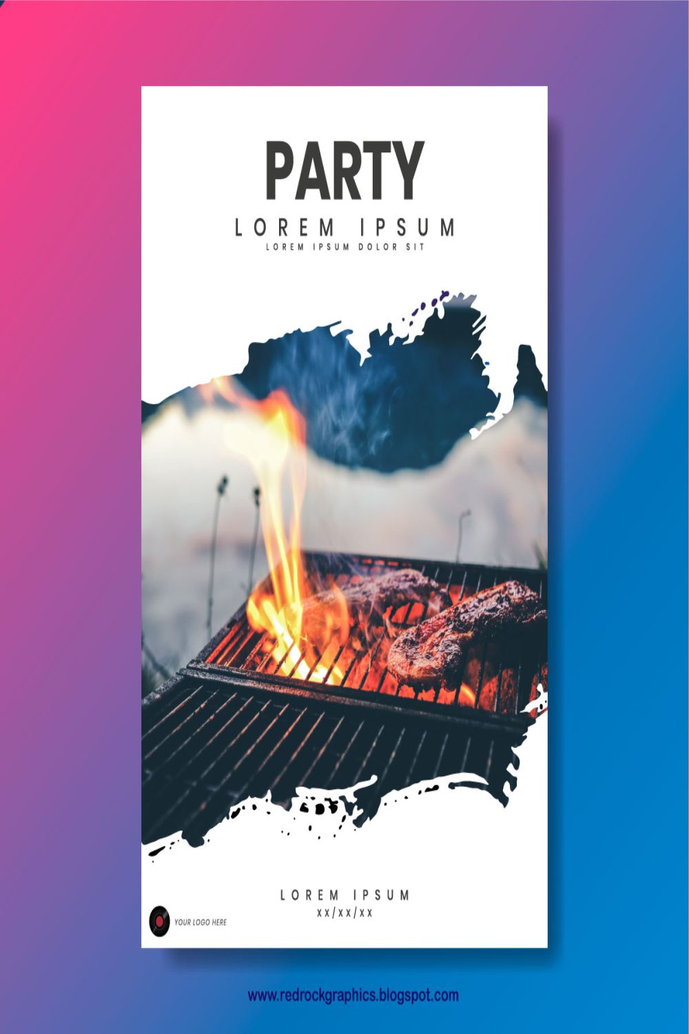 PARTY FLYER TEMPLATE, Party Flyer design, Party Flyer pinterest preview image.