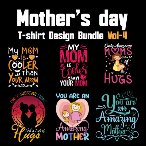 Mother's Day T-shirt Design Bundle Vol-4 cover image.