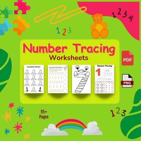 Kindergarten Math Number Sense Activities Writing Numbers 1-10 Practice cover image.