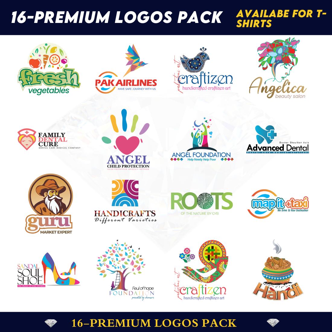 Business Premium 16- Logos Bundle - Only $29 preview image.