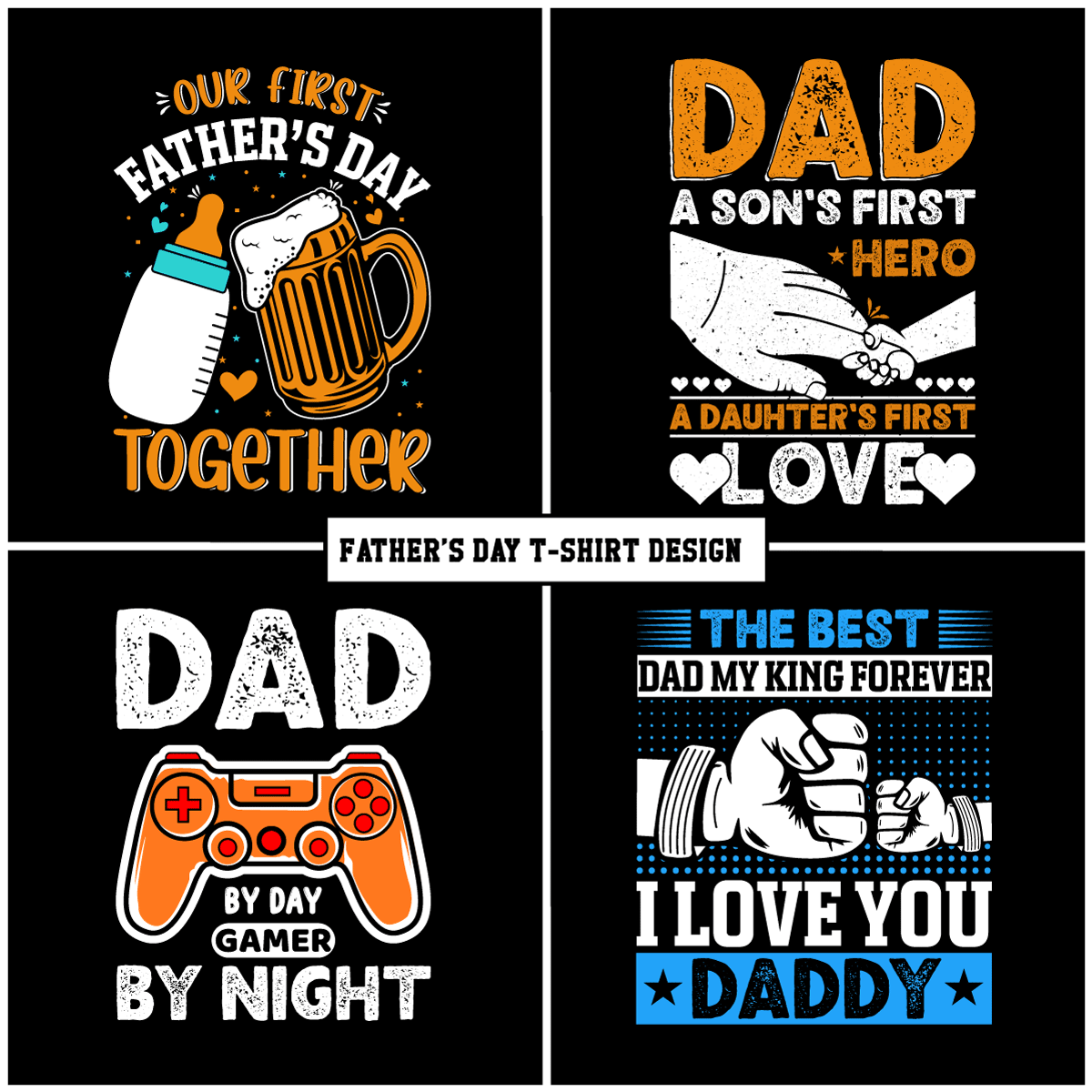 04 Father’s day bundles t shirt design preview image.