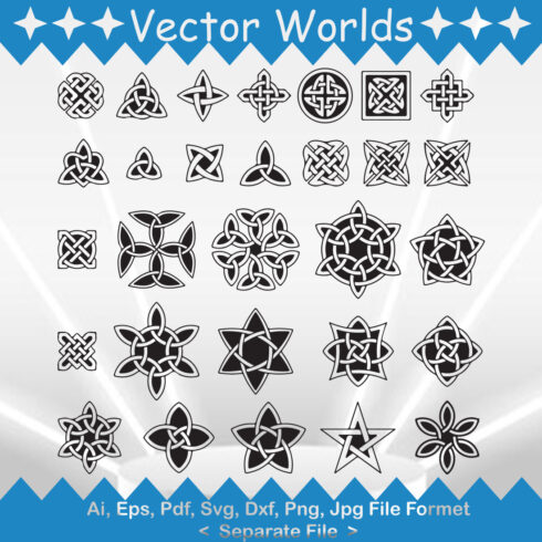 Quaternary Celtic Knot Symbol SVG Vector Design cover image.