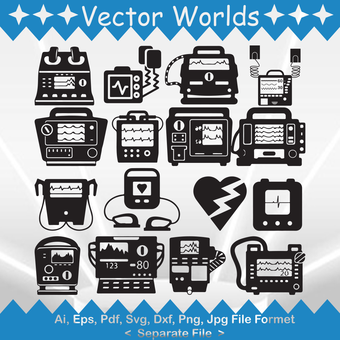 Defibrillator Machine SVG Vector Design preview image.