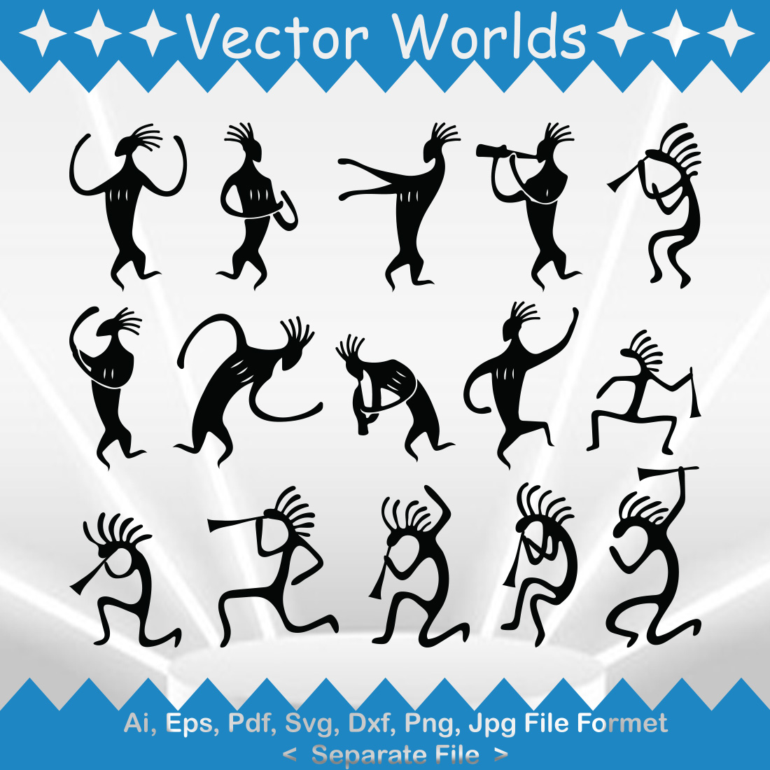 Kokopelli SVG Vector Design cover image.