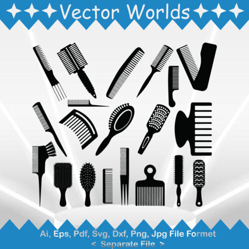 Hair Brus SVG Vector Design cover image.