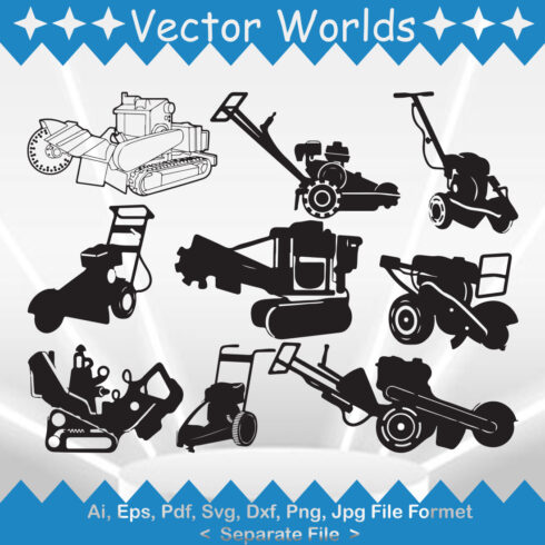 Stump Grinder SVG Vector Design cover image.