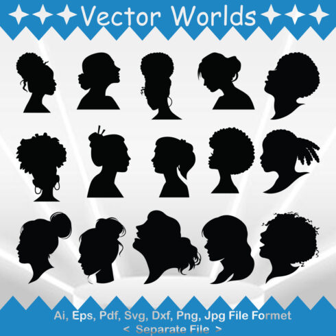 Woman Hair SVG Vector Design cover image.