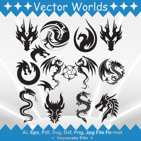 The Dragon Symbol SVG Vector Design cover image.