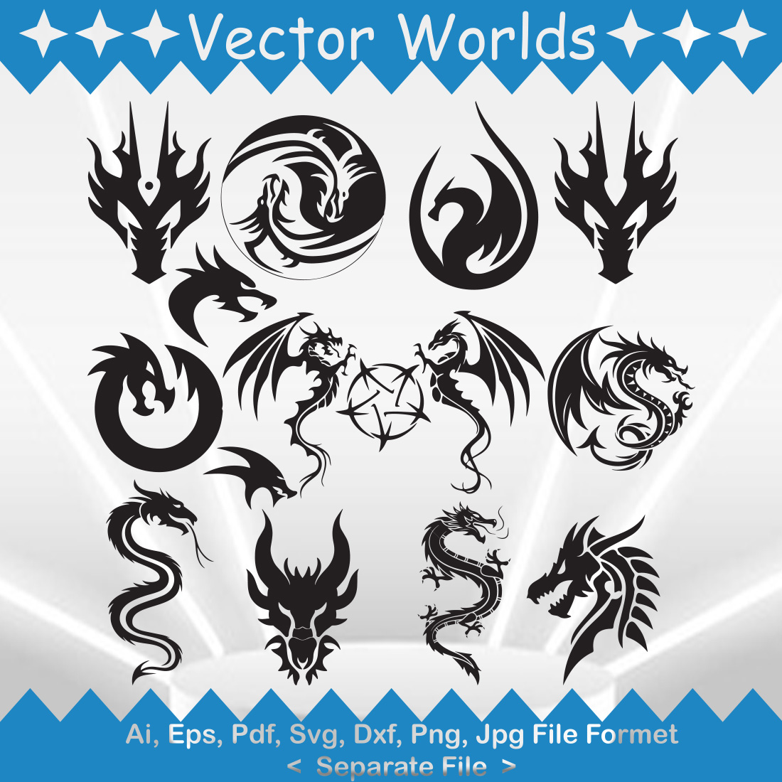 The Dragon Symbol SVG Vector Design cover image.