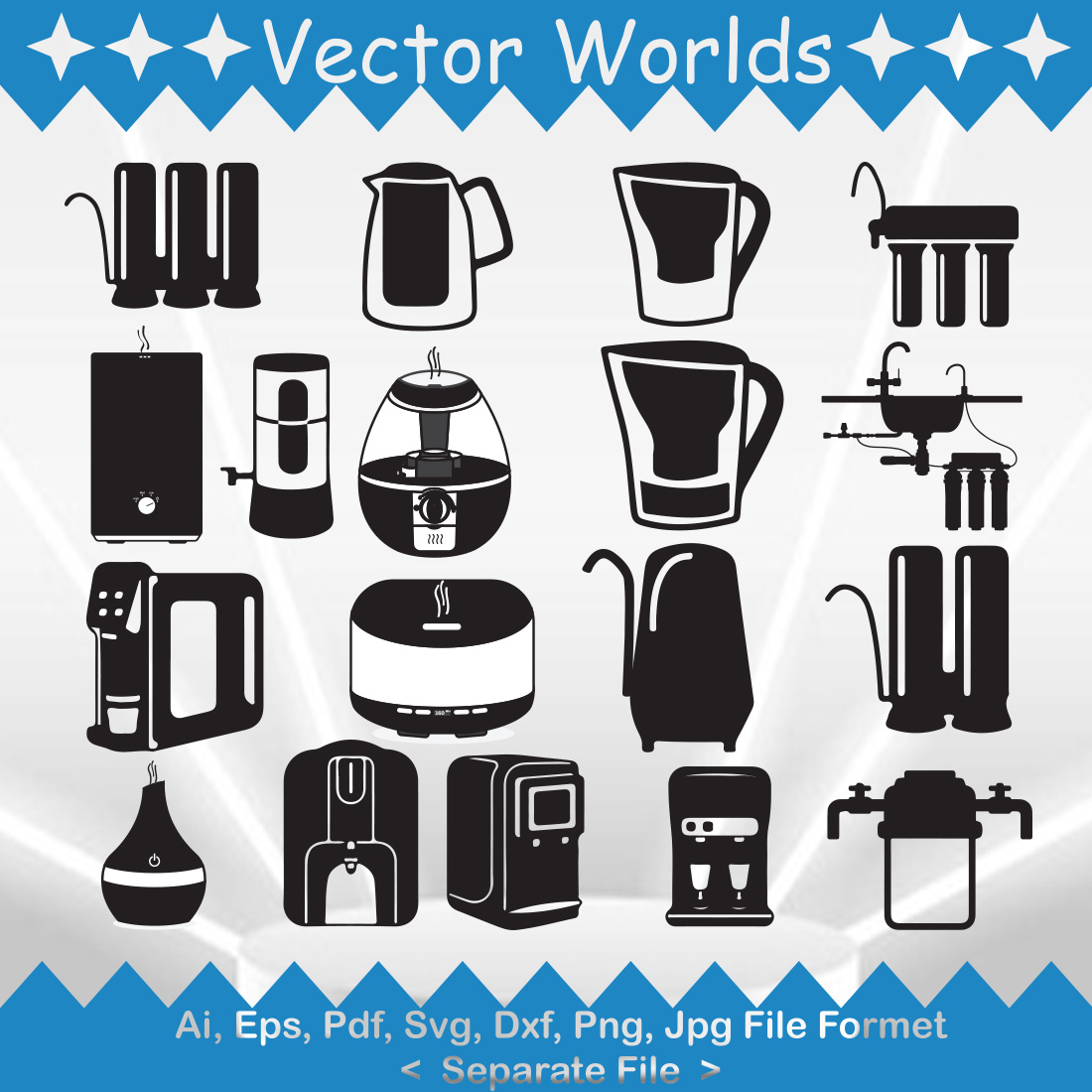 Water Filter SVG Vector Design preview image.