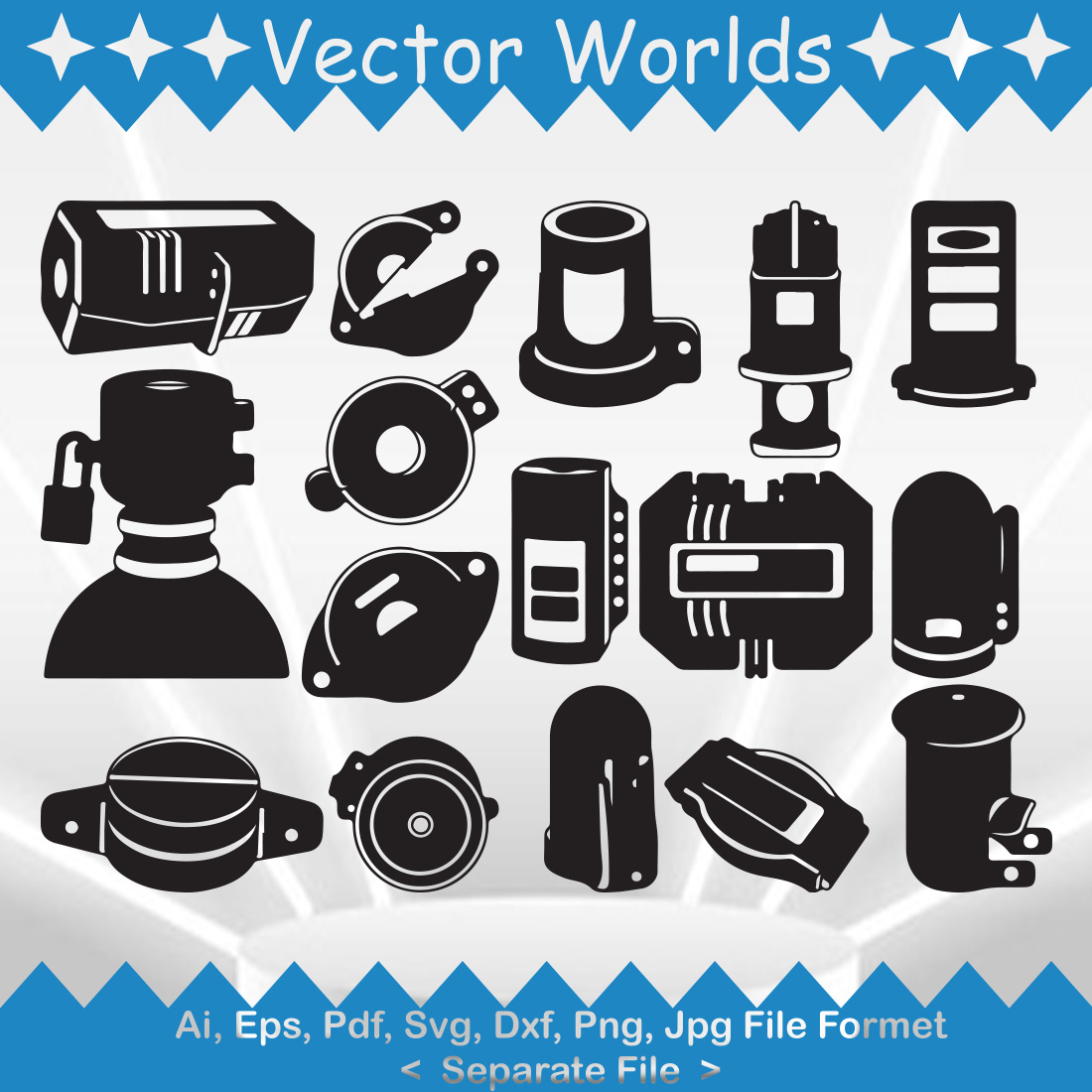 Gas Cylinder Lockout Cap SVG Vector Design preview image.