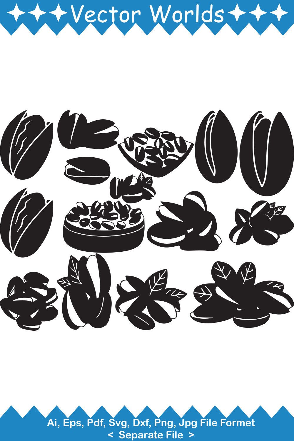 Pistachio Seed SVG Vector Design pinterest preview image.