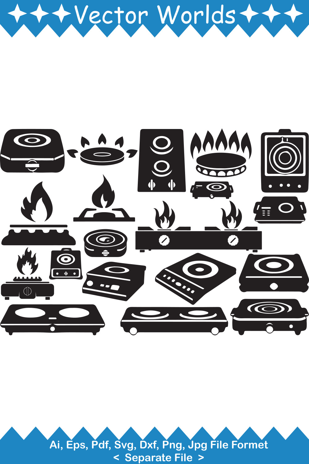 Electric Stove SVG Vector Design pinterest preview image.