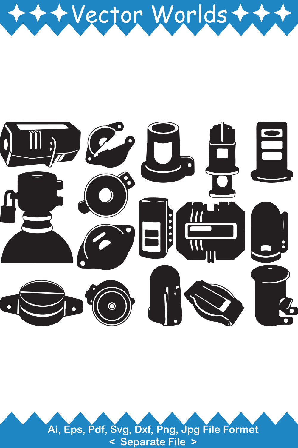 Gas Cylinder Lockout Cap SVG Vector Design pinterest preview image.