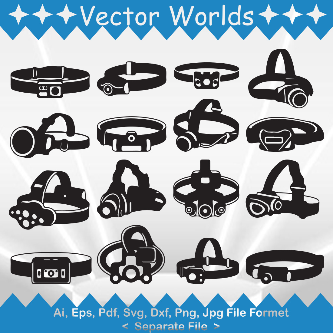 Headlamp SVG Vector Design cover image.