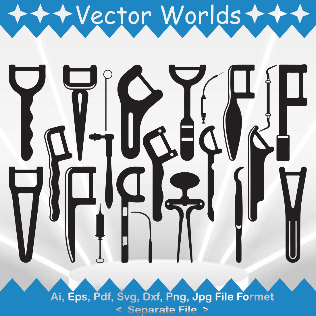 Dental Pick SVG Vector Design preview image.