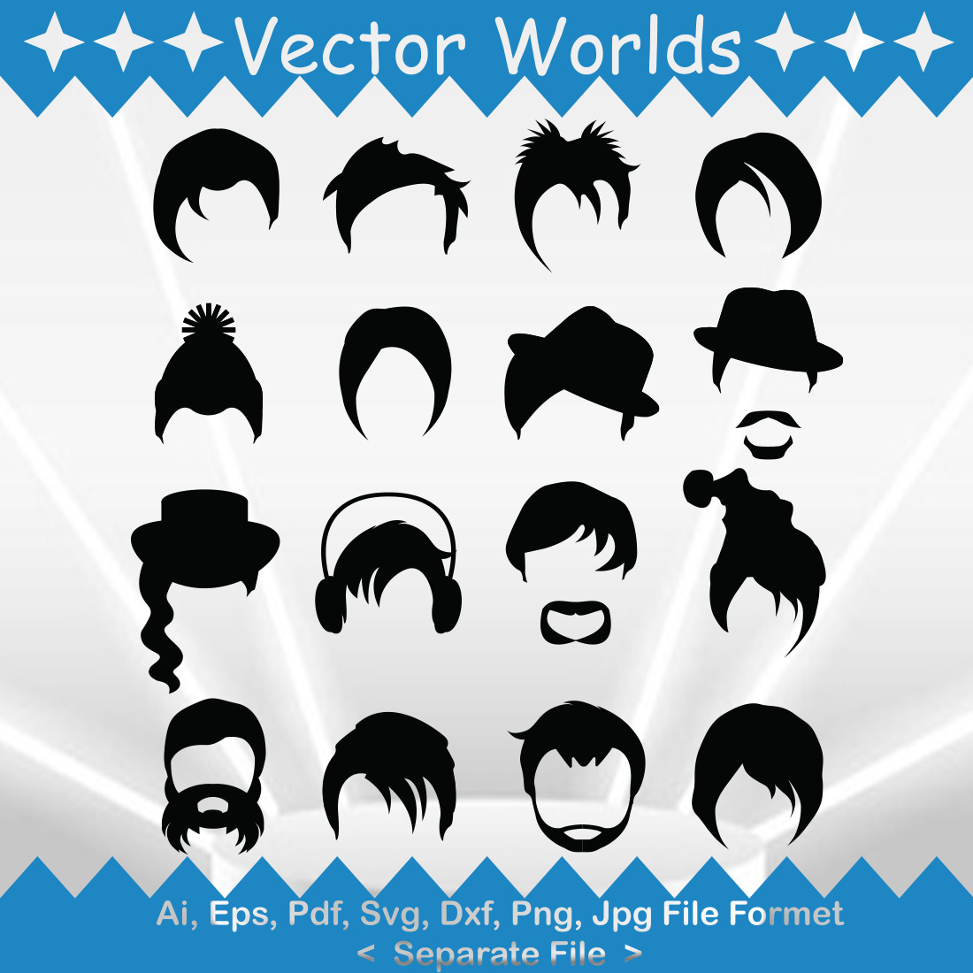 Hairstyle SVG Vector Design preview image.