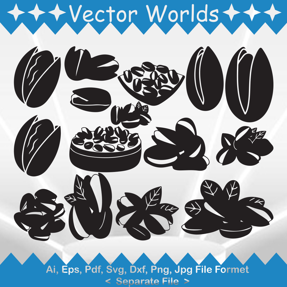 Pistachio Seed SVG Vector Design preview image.