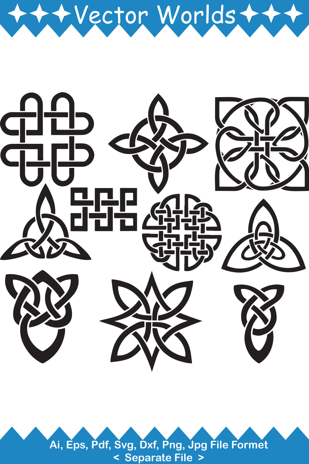 The Celtic Knot Symbol SVG Vector Design pinterest preview image.