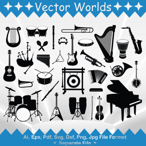 Various Music SVG Vector Design cover image.