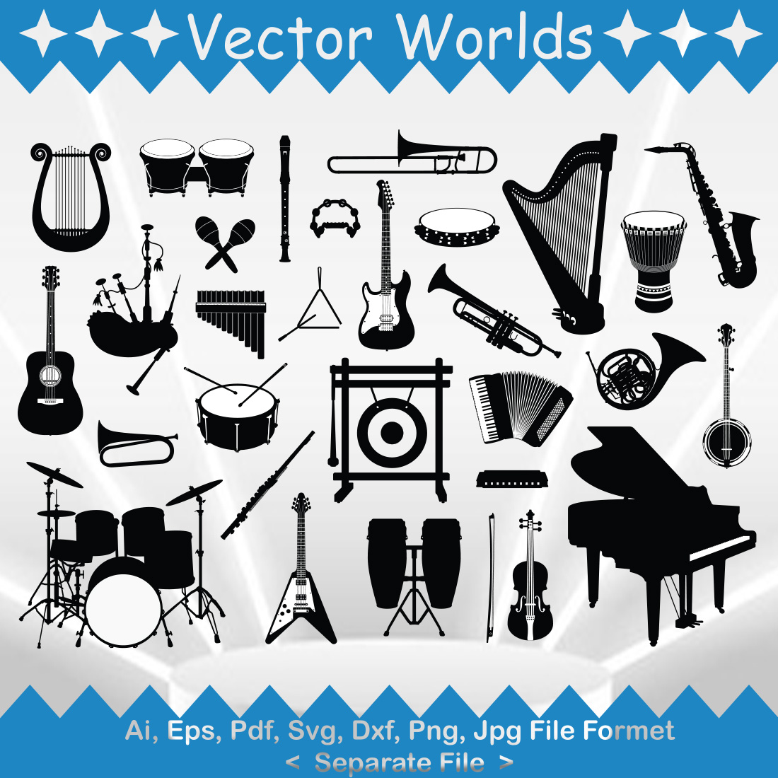 Various Music SVG Vector Design preview image.