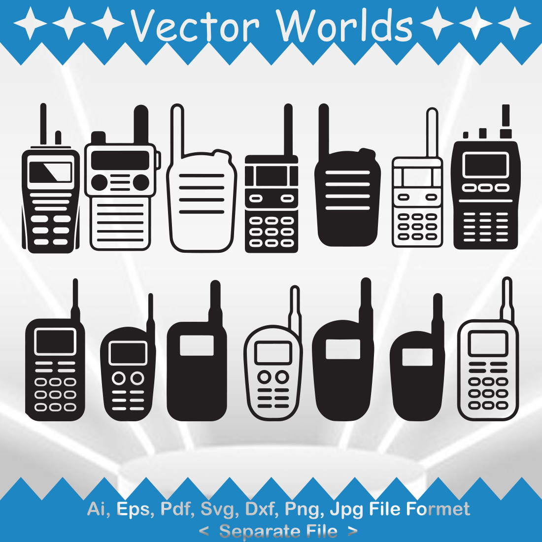 Radio Caller SVG Vector Design preview image.