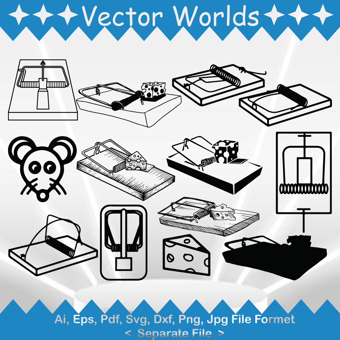 Mouse Trap SVG Vector Design preview image.