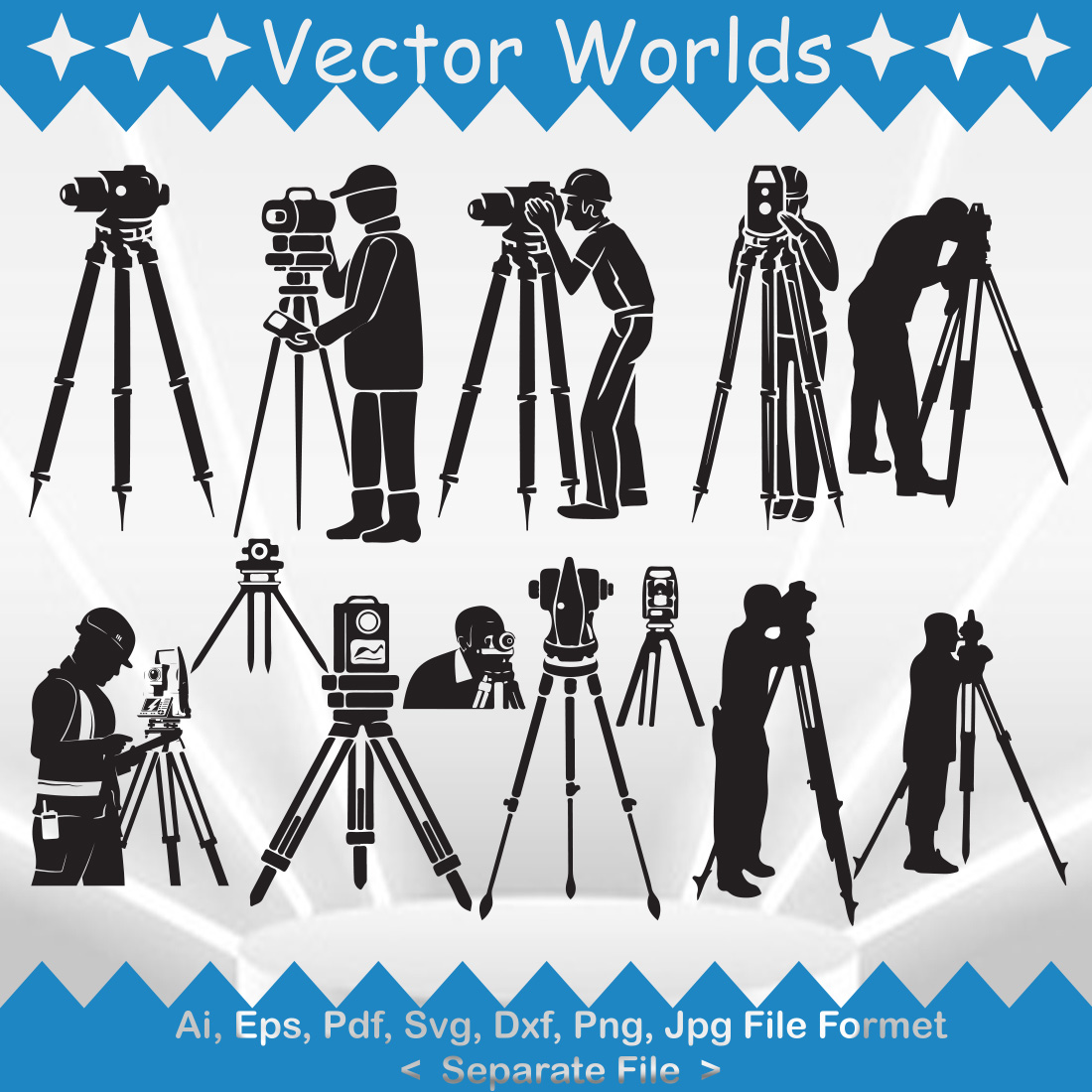 Land Surveyor SVG Vector Design cover image.