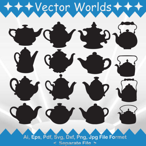 Tea Kettle SVG Vector Design cover image.