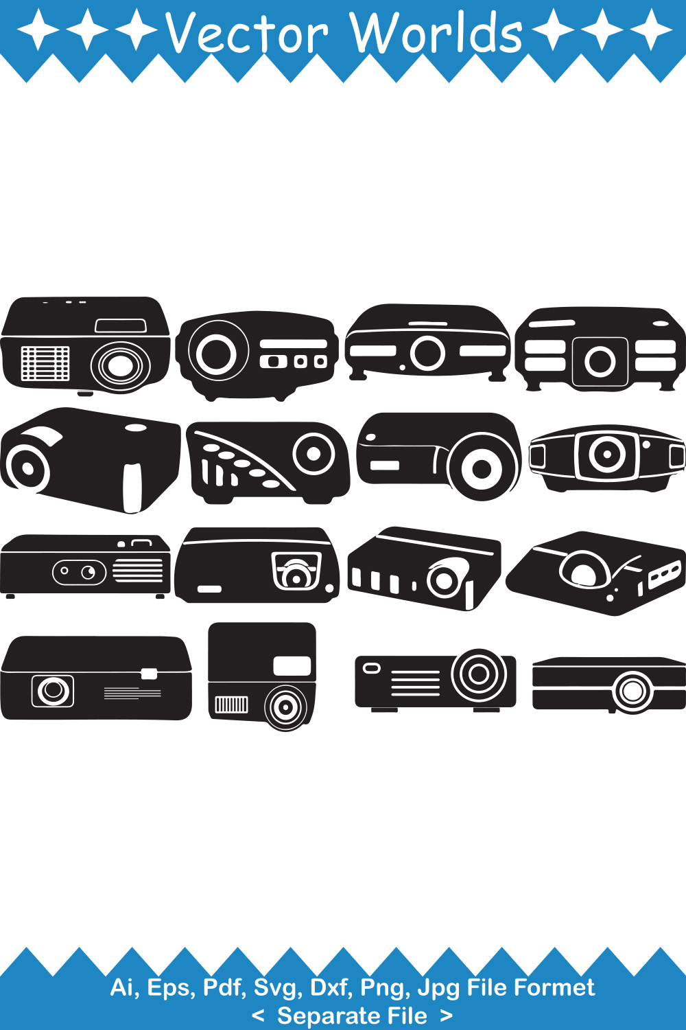 Multimedia Projector SVG Vector Design pinterest preview image.