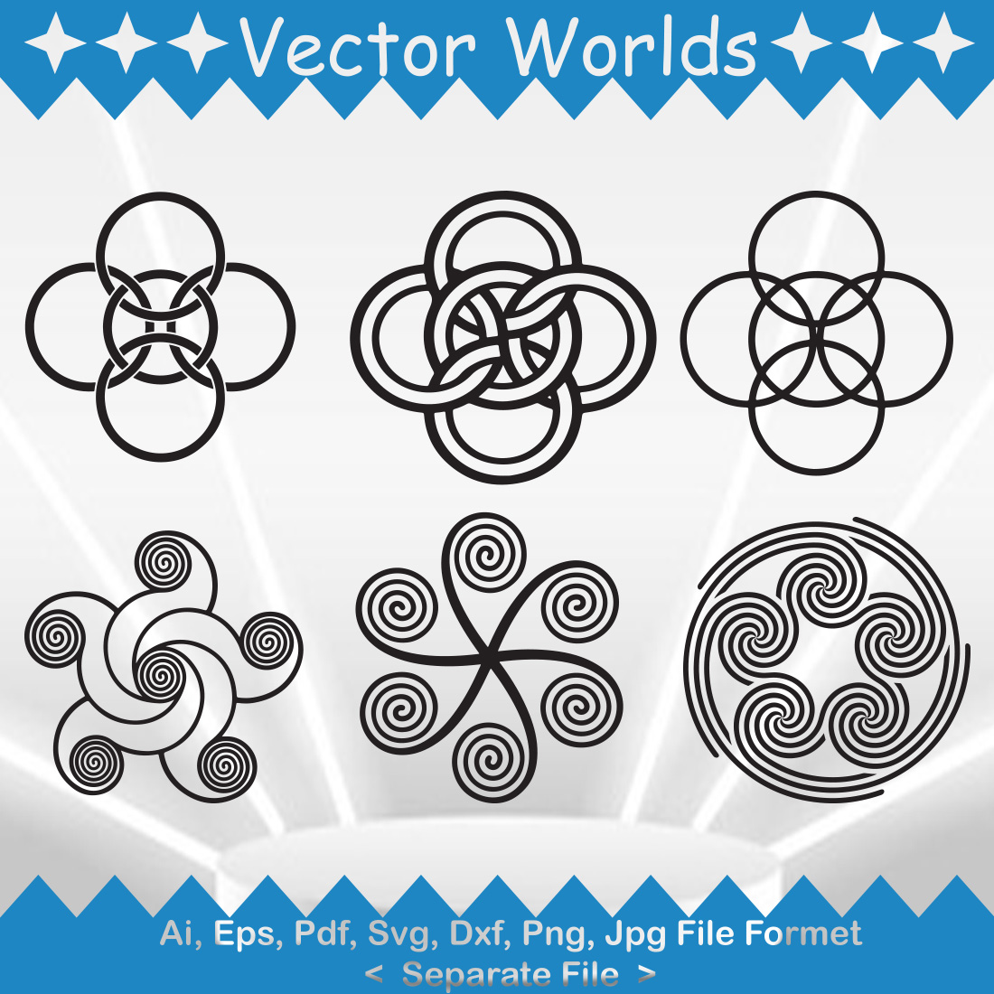 Five Fold Symbol SVG Vector Design preview image.