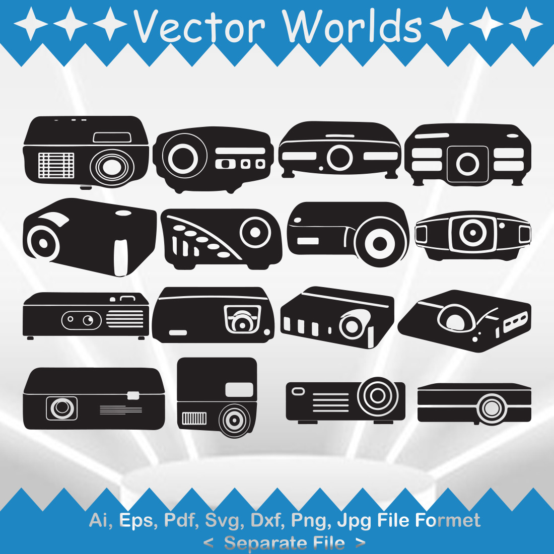 Multimedia Projector SVG Vector Design preview image.