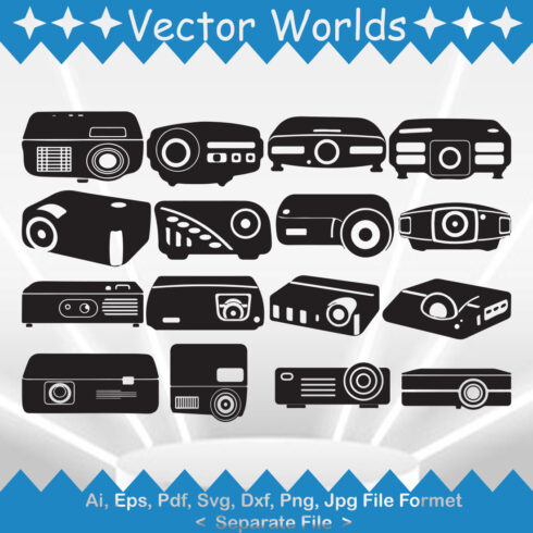 Multimedia Projector SVG Vector Design cover image.