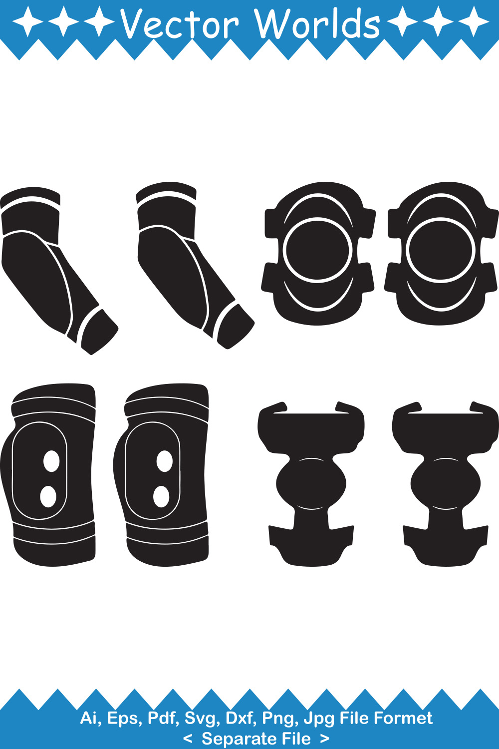 Elbow Pads SVG Vector Design pinterest preview image.