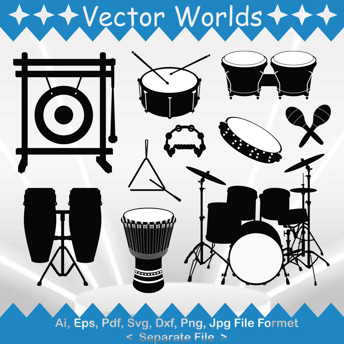 Musical Instrument SVG Vector Design preview image.