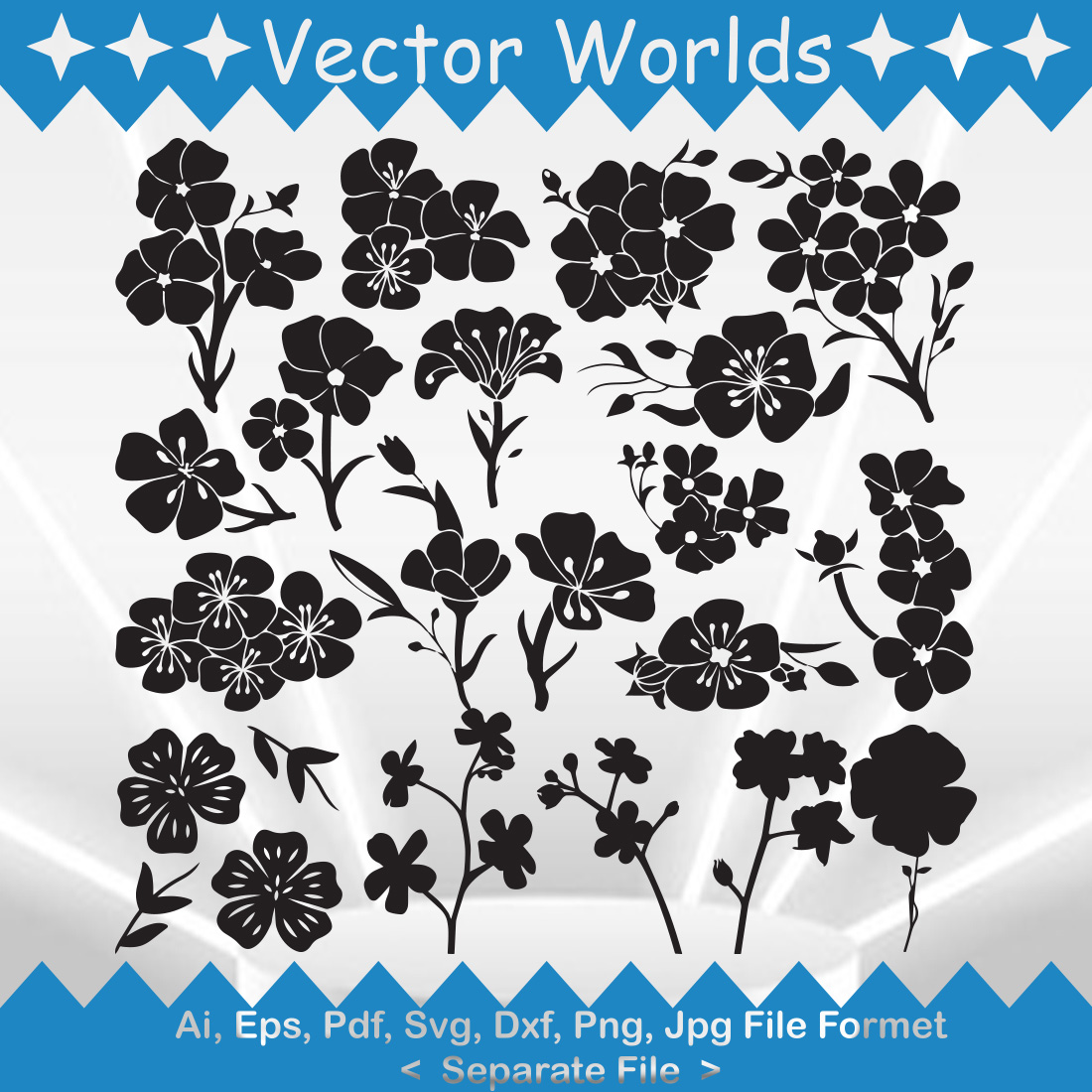 Flax Flower SVG Vector Design cover image.