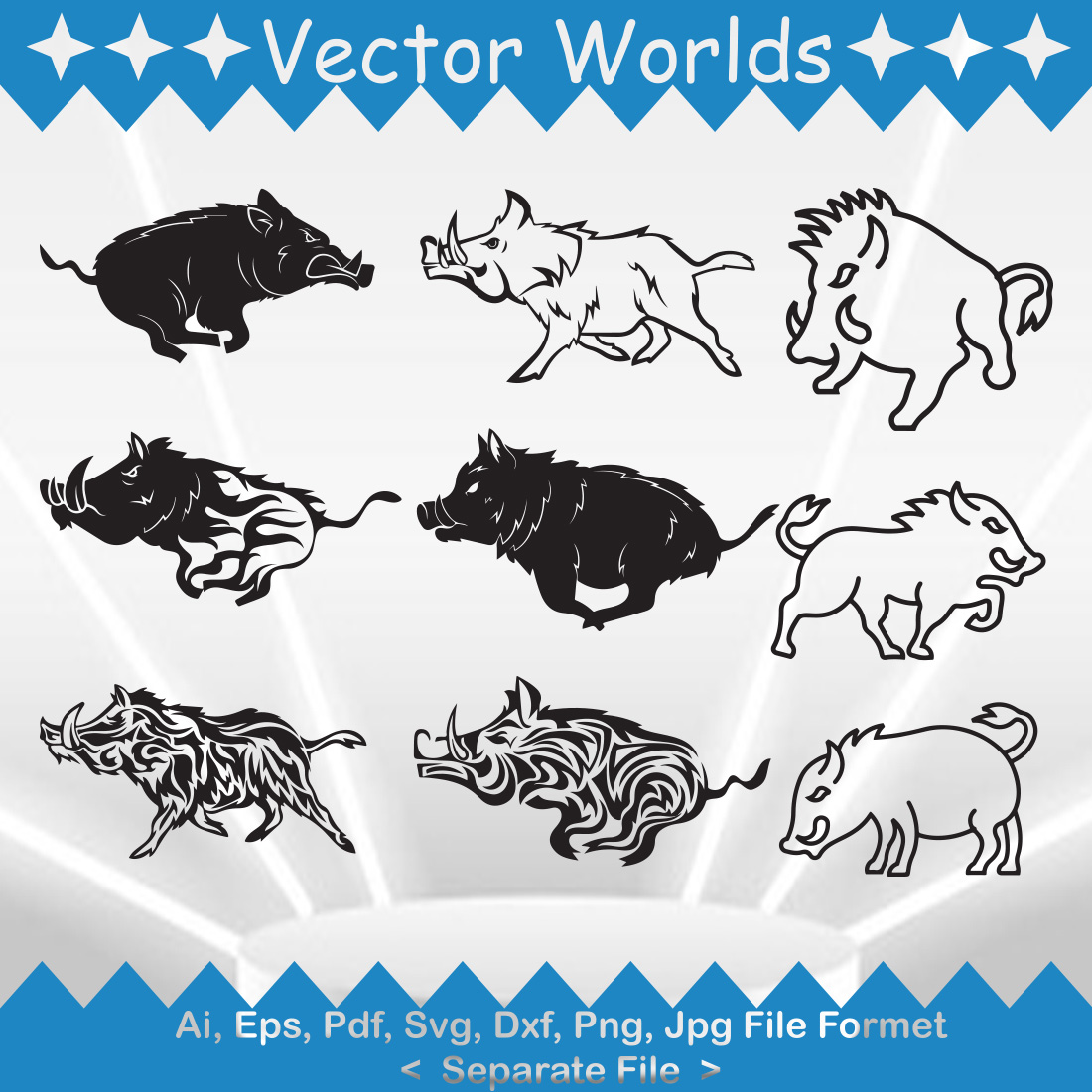 The Boar Symbol SVG Vector Design preview image.