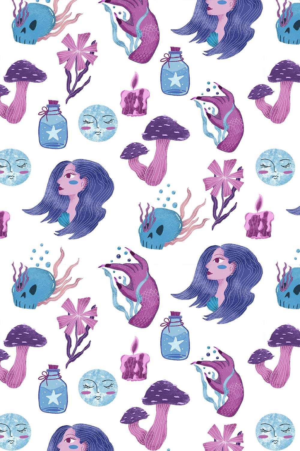 Ocean magic mermaid digital paper pinterest preview image.