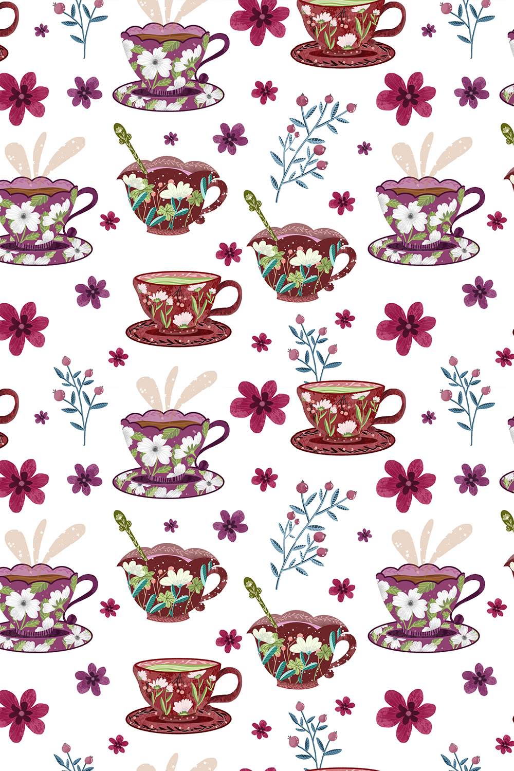 Teacup digital papers pinterest preview image.