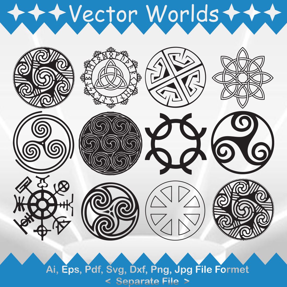 Wheel of Taranis Symbol SVG Vector Design preview image.