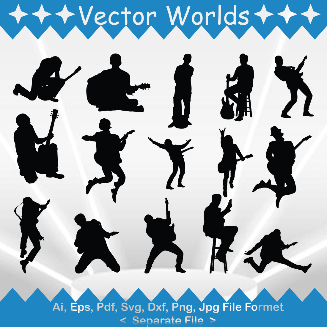 Punk Rocker SVG Vector Design cover image.