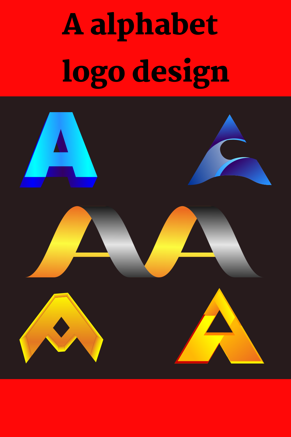 A alphabet logo design pinterest preview image.