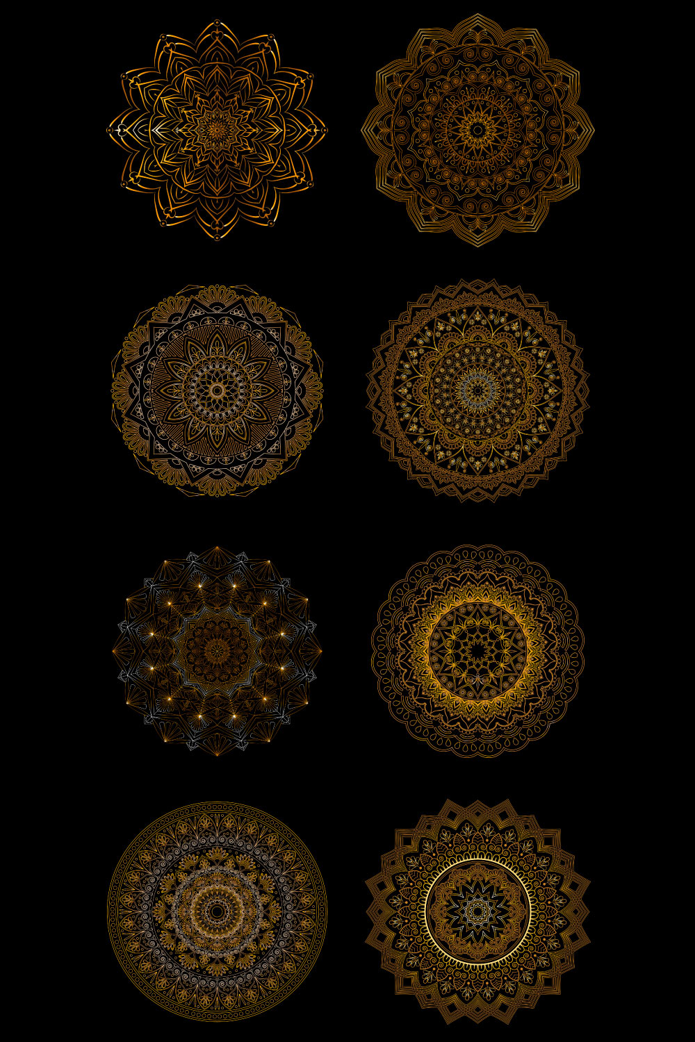 30pcs Royal Luxury Premium Mandala Design Template -only in $10 pinterest preview image.