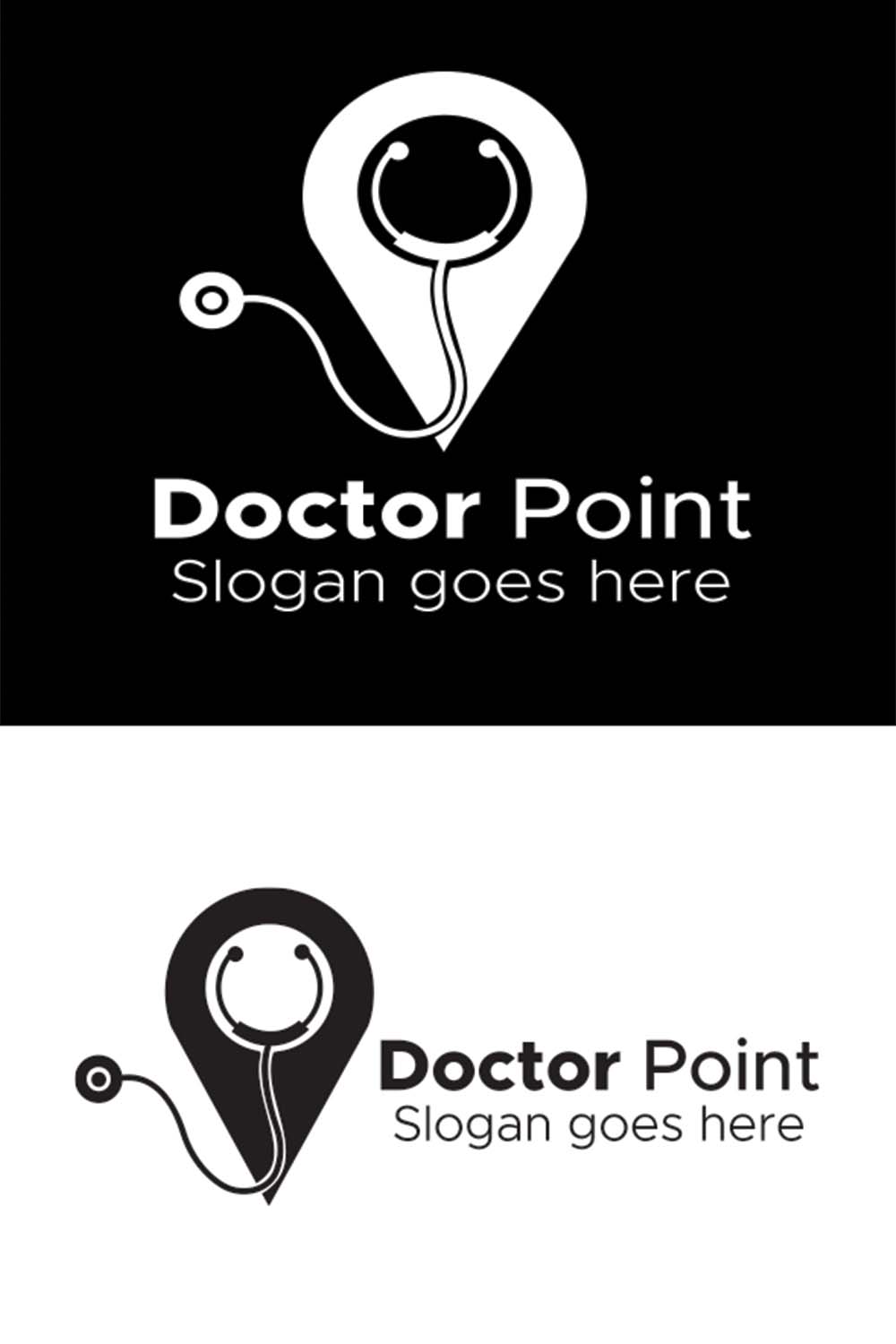 DOCTOR POINT LOGO DESIGN TEMPLATE pinterest preview image.
