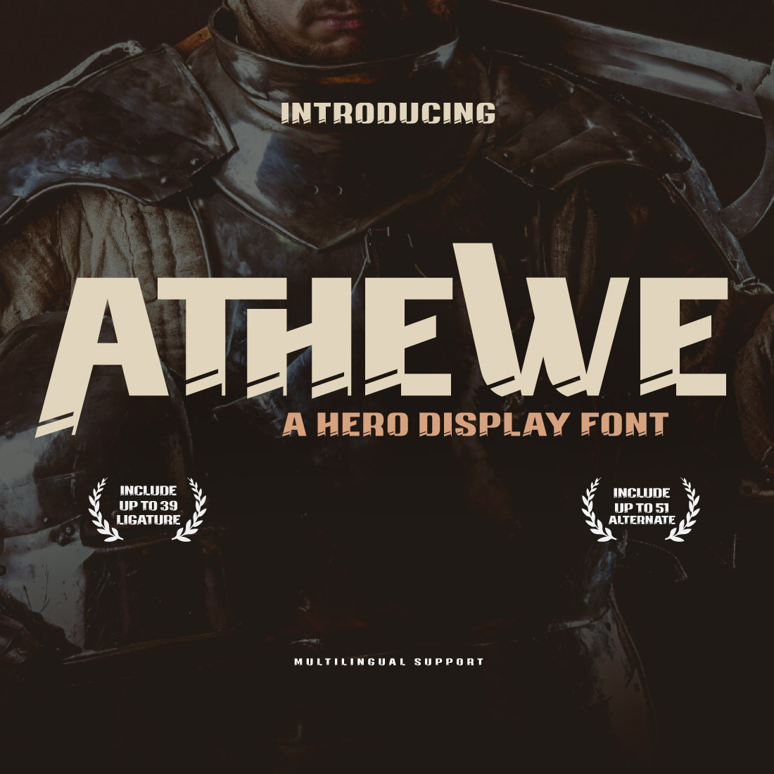 ATHEWE | Display Hero Font preview image.
