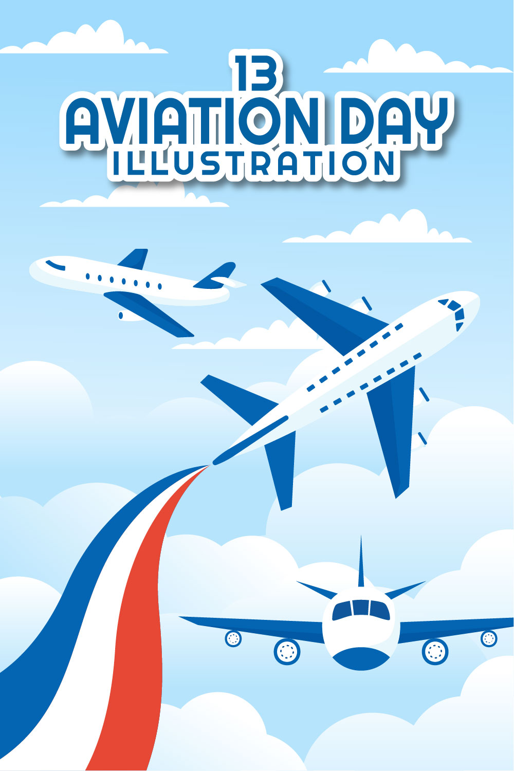 13 National Aviation Day Illustration pinterest preview image.