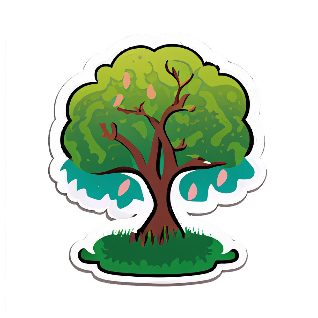 16pcs Tree Sticker Set Design and Illustration preview image.
