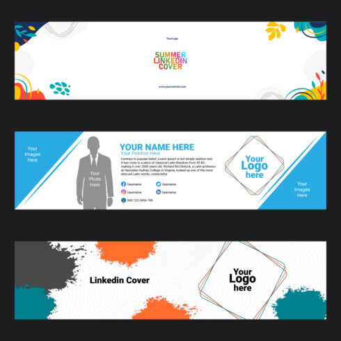 11pcs Fully Editable Linkedin Corporate Business Cover Banner Design ...