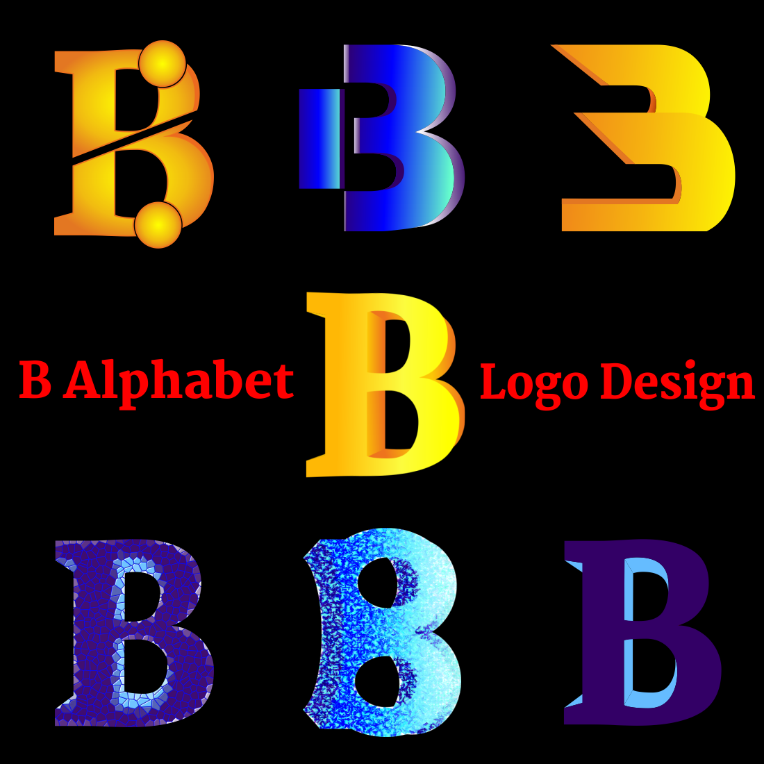 B alphabet logo design cover image.